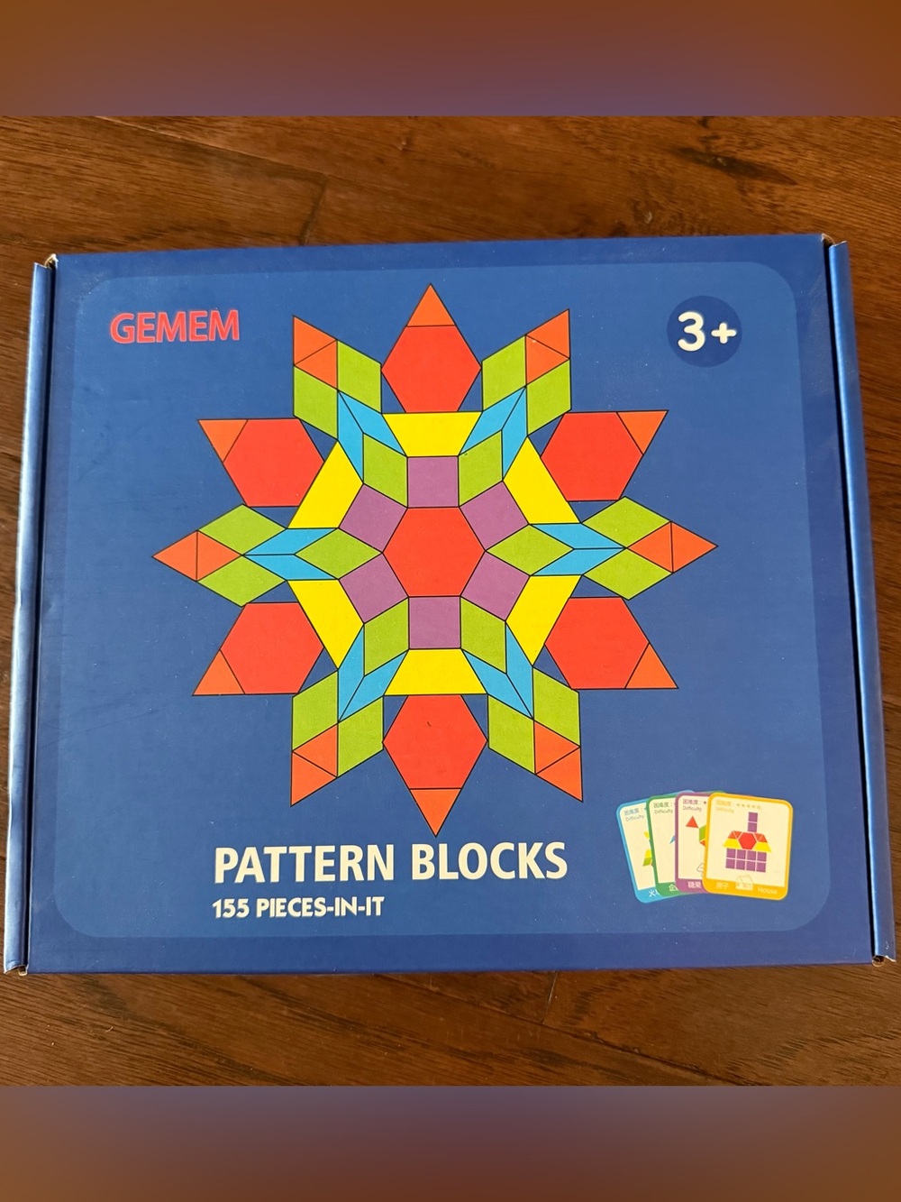 Wooden Pattern Blocks - Kids Puzzle Toy - Tangrams